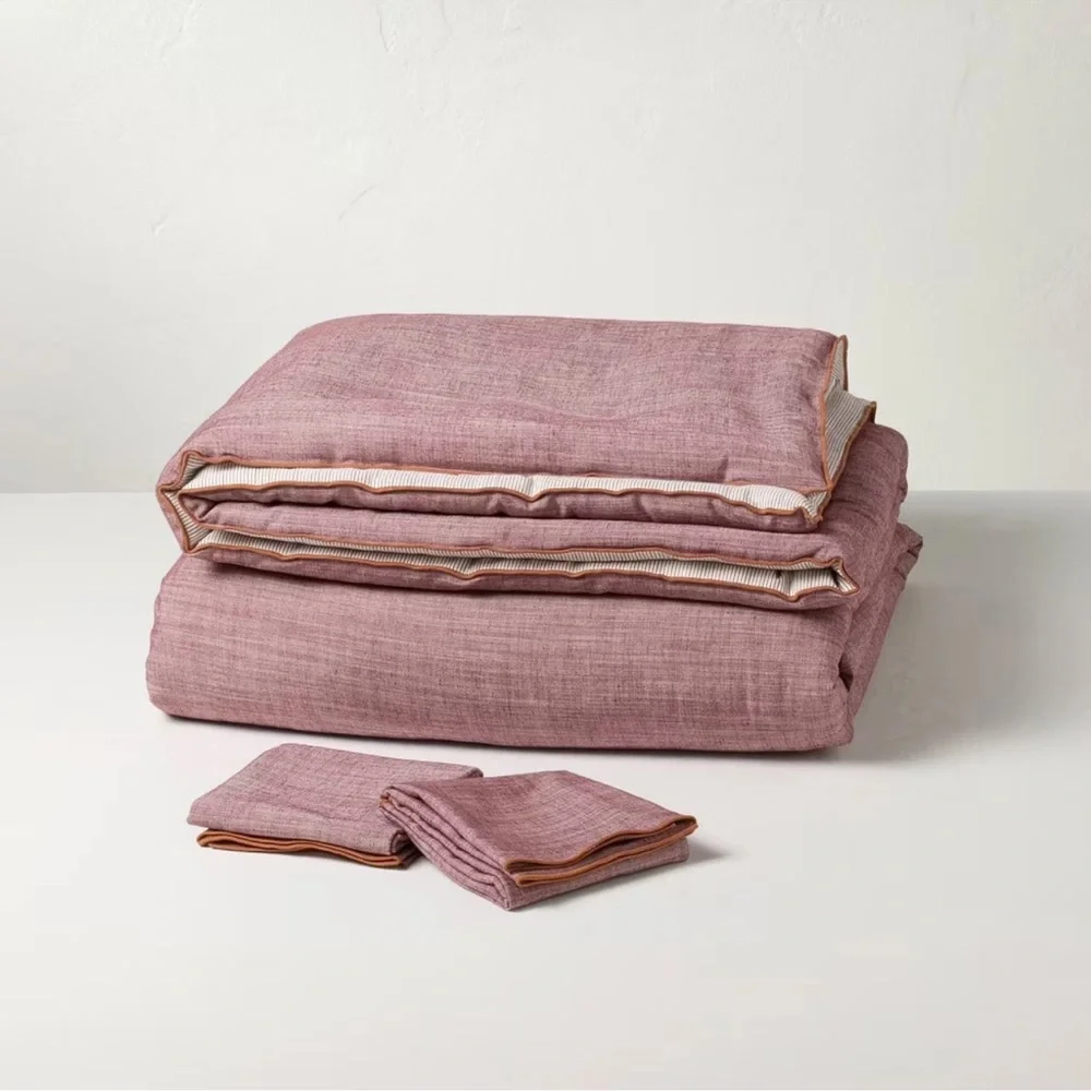 Hearth & Hand 3pc Burgundy Full/Queen Reversible Comforter Set w/ Shams NEW